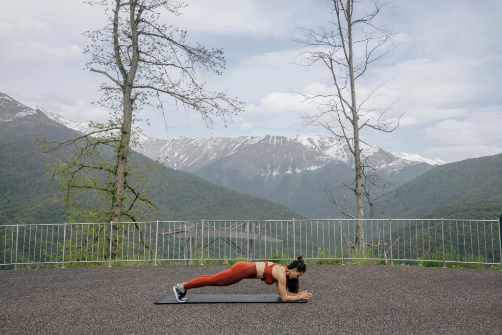 a man doing side plank